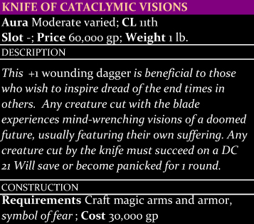 Knife of Cataclysmic Visions
